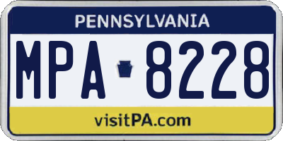 PA license plate MPA8228
