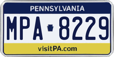 PA license plate MPA8229