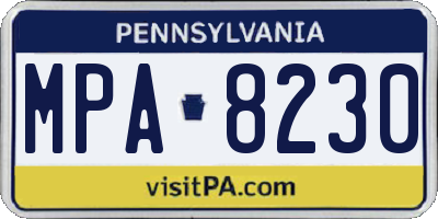 PA license plate MPA8230