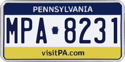 PA license plate MPA8231
