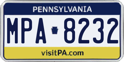 PA license plate MPA8232