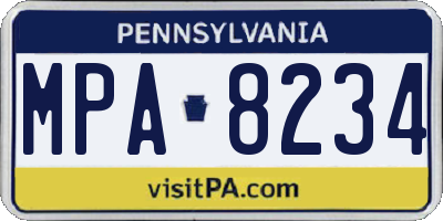 PA license plate MPA8234