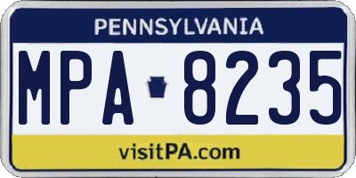 PA license plate MPA8235