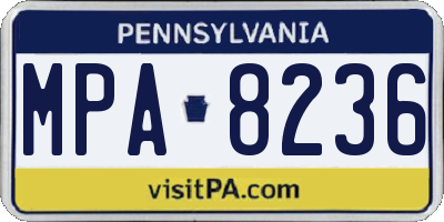 PA license plate MPA8236