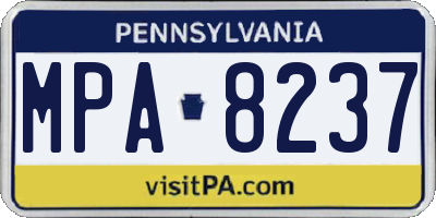 PA license plate MPA8237