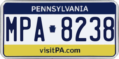 PA license plate MPA8238