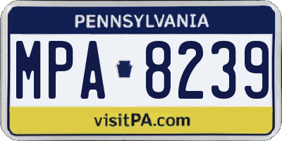PA license plate MPA8239