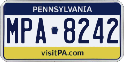 PA license plate MPA8242