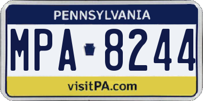 PA license plate MPA8244