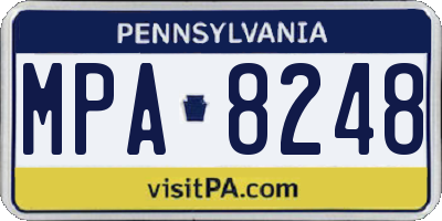 PA license plate MPA8248