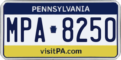 PA license plate MPA8250
