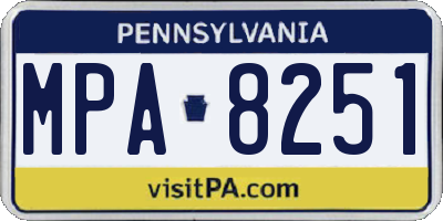 PA license plate MPA8251