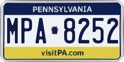 PA license plate MPA8252