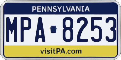 PA license plate MPA8253