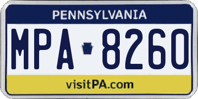 PA license plate MPA8260