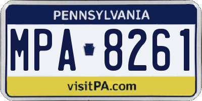 PA license plate MPA8261