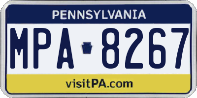 PA license plate MPA8267