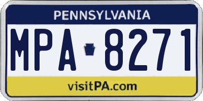 PA license plate MPA8271