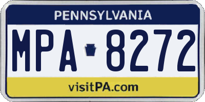 PA license plate MPA8272
