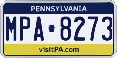 PA license plate MPA8273
