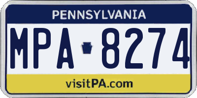PA license plate MPA8274