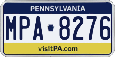 PA license plate MPA8276
