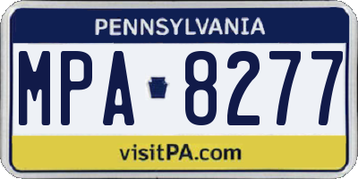 PA license plate MPA8277