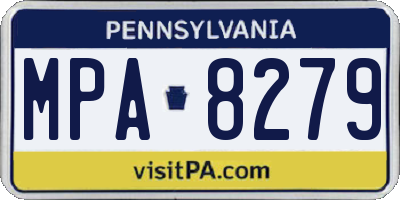 PA license plate MPA8279