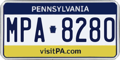 PA license plate MPA8280