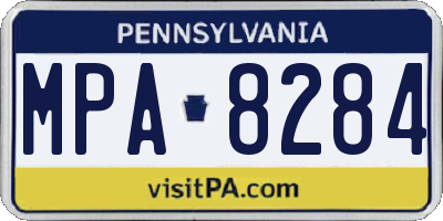 PA license plate MPA8284