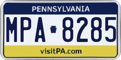 PA license plate MPA8285