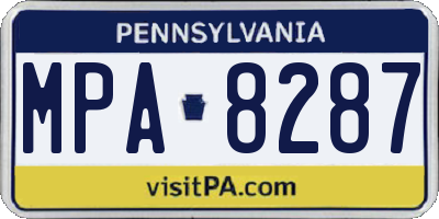 PA license plate MPA8287