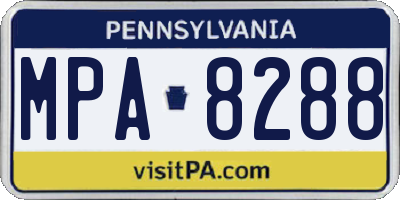 PA license plate MPA8288