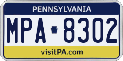 PA license plate MPA8302