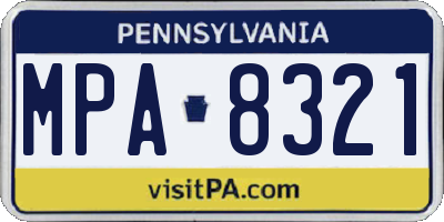 PA license plate MPA8321