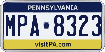 PA license plate MPA8323