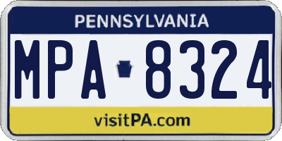 PA license plate MPA8324