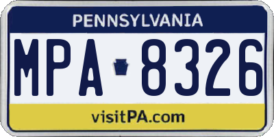 PA license plate MPA8326