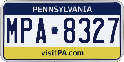 PA license plate MPA8327