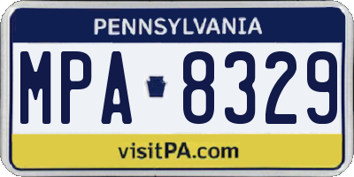 PA license plate MPA8329