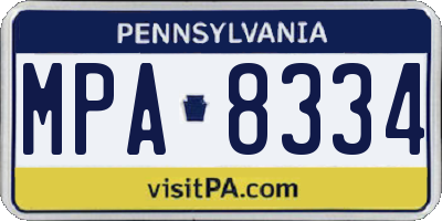 PA license plate MPA8334