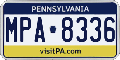 PA license plate MPA8336