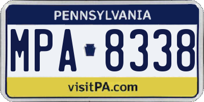 PA license plate MPA8338