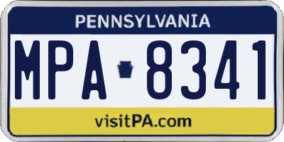 PA license plate MPA8341