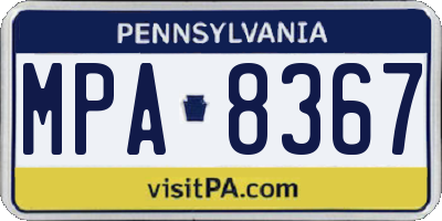 PA license plate MPA8367