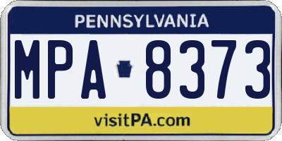 PA license plate MPA8373
