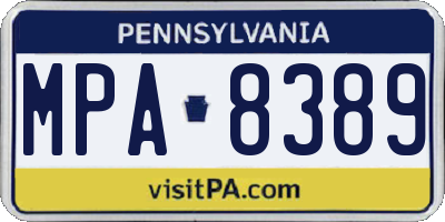 PA license plate MPA8389