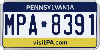 PA license plate MPA8391