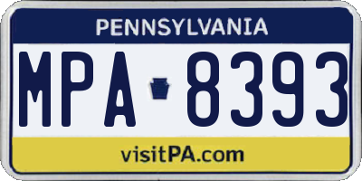 PA license plate MPA8393