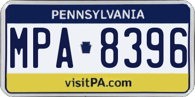 PA license plate MPA8396